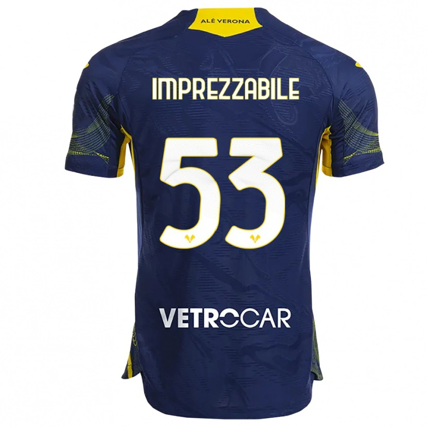DanxenメンズFrancesca Imprezzabile#53ネイビー イエローホームシャツ2025/26ジャージーユニフォーム