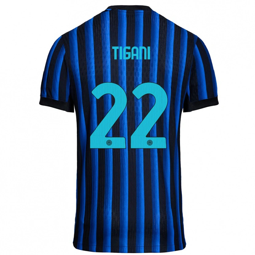 DanxenメンズEdoardo Tigani#22ブラック ブルーホームシャツ2025/26ジャージーユニフォーム