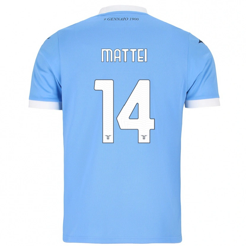 DanxenメンズSarah Mattei#14スカイブルー ホワイトホームシャツ2025/26ジャージーユニフォーム