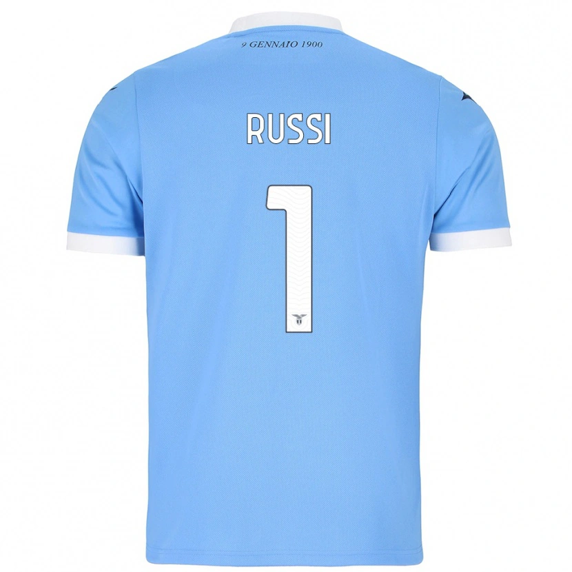 DanxenメンズGabriele Russi#1スカイブルー ホワイトホームシャツ2025/26ジャージーユニフォーム
