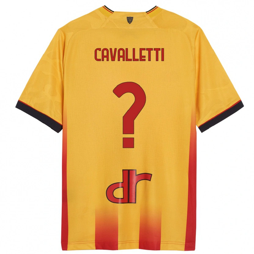 DanxenメンズCristian Cavalletti#0イエロー オレンジホームシャツ2025/26ジャージーユニフォーム
