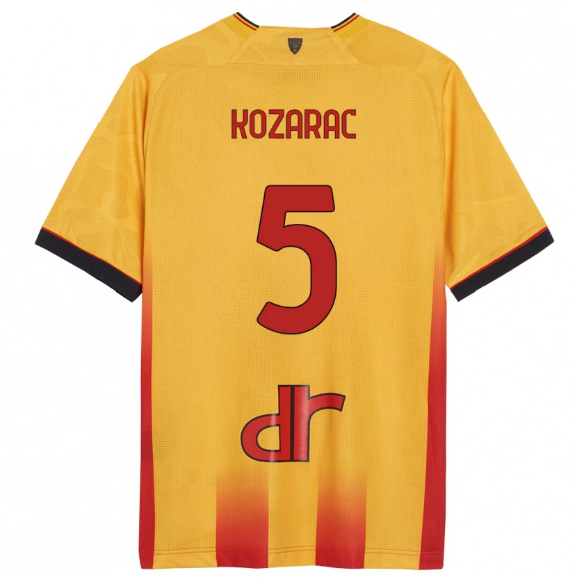 DanxenメンズHaris Kozarac#5イエロー オレンジホームシャツ2025/26ジャージーユニフォーム