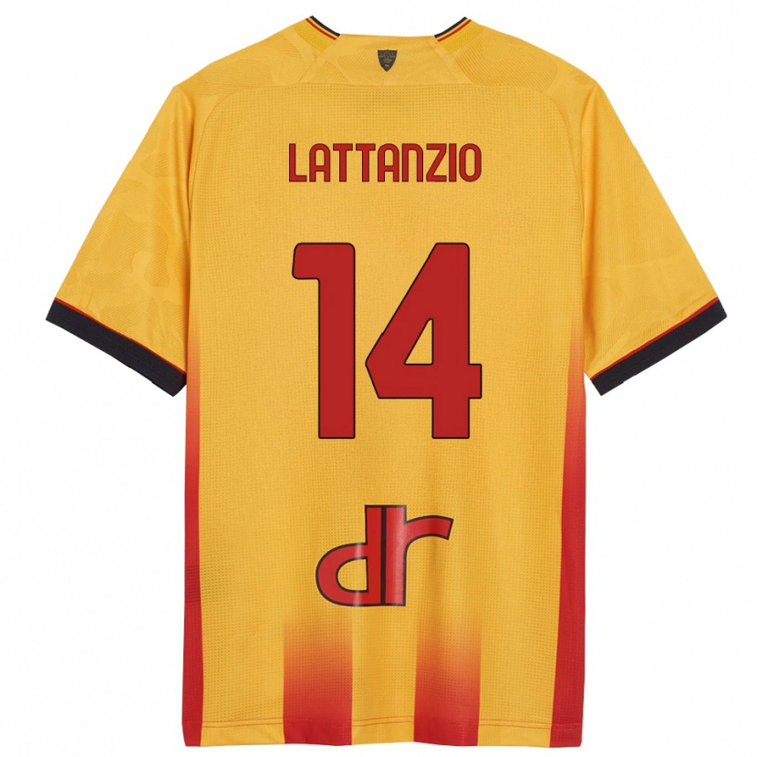 DanxenメンズGianluca Lattanzio#14イエロー オレンジホームシャツ2025/26ジャージーユニフォーム