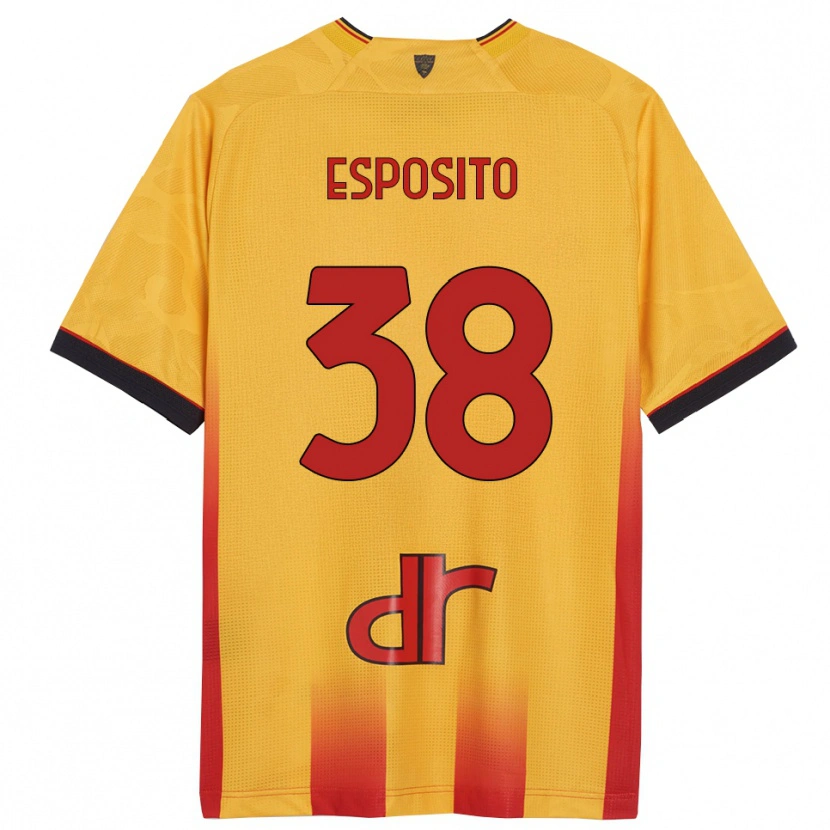 DanxenメンズPasquale Esposito#38イエロー オレンジホームシャツ2025/26ジャージーユニフォーム