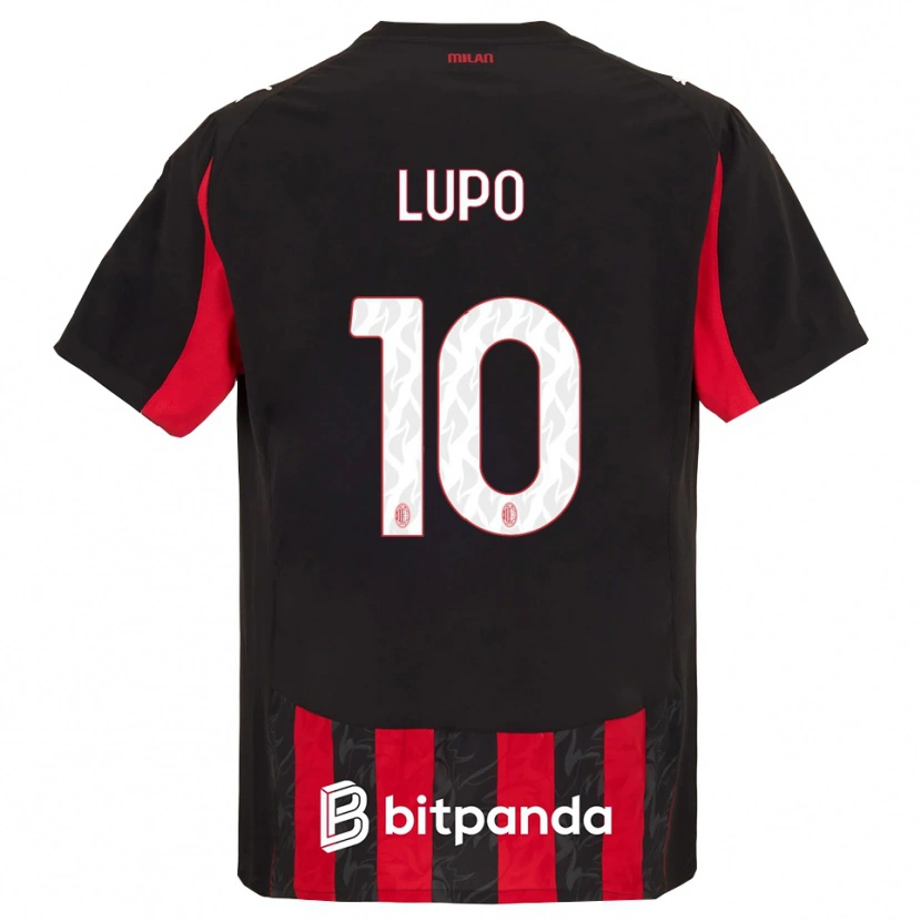 DanxenメンズSimone Lupo#10レッド ブラックホームシャツ2025/26ジャージーユニフォーム