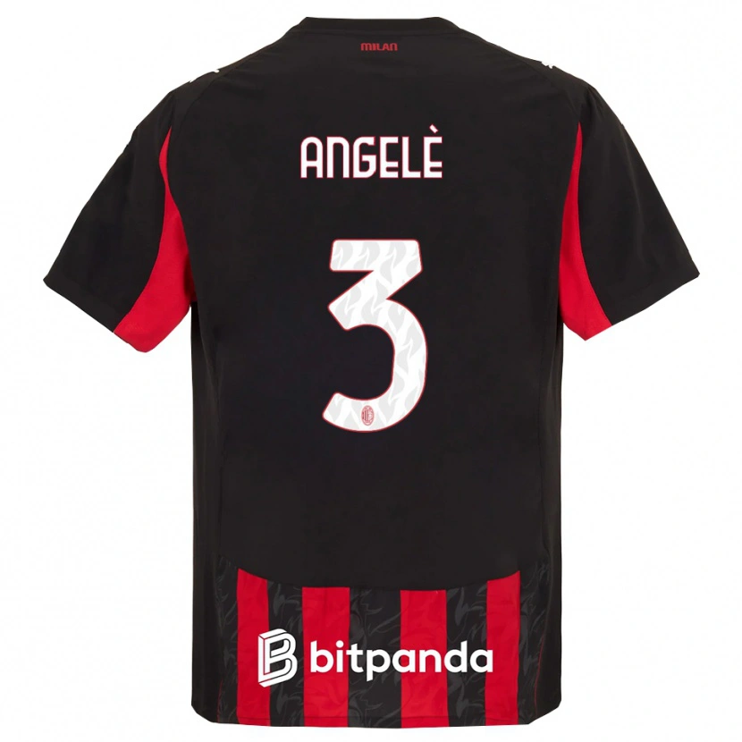 DanxenメンズGregorio Angelè#3レッド ブラックホームシャツ2025/26ジャージーユニフォーム