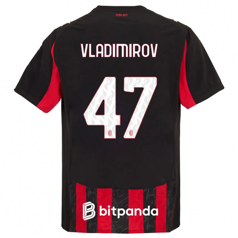 DanxenメンズValeri Vladimirov#47レッド ブラックホームシャツ2025/26ジャージーユニフォーム