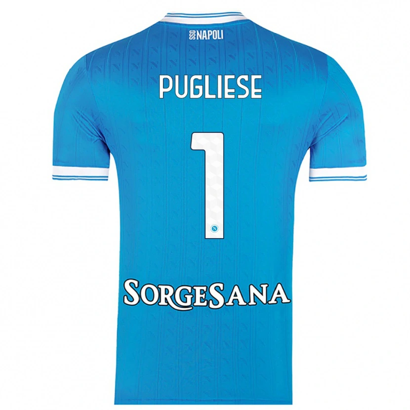 DanxenメンズClaudio Pugliese#1スカイブルー ホワイトホームシャツ2025/26ジャージーユニフォーム