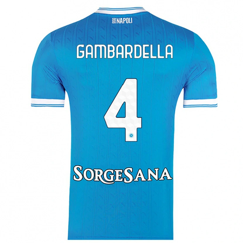 DanxenメンズVittorio Gambardella#4スカイブルー ホワイトホームシャツ2025/26ジャージーユニフォーム