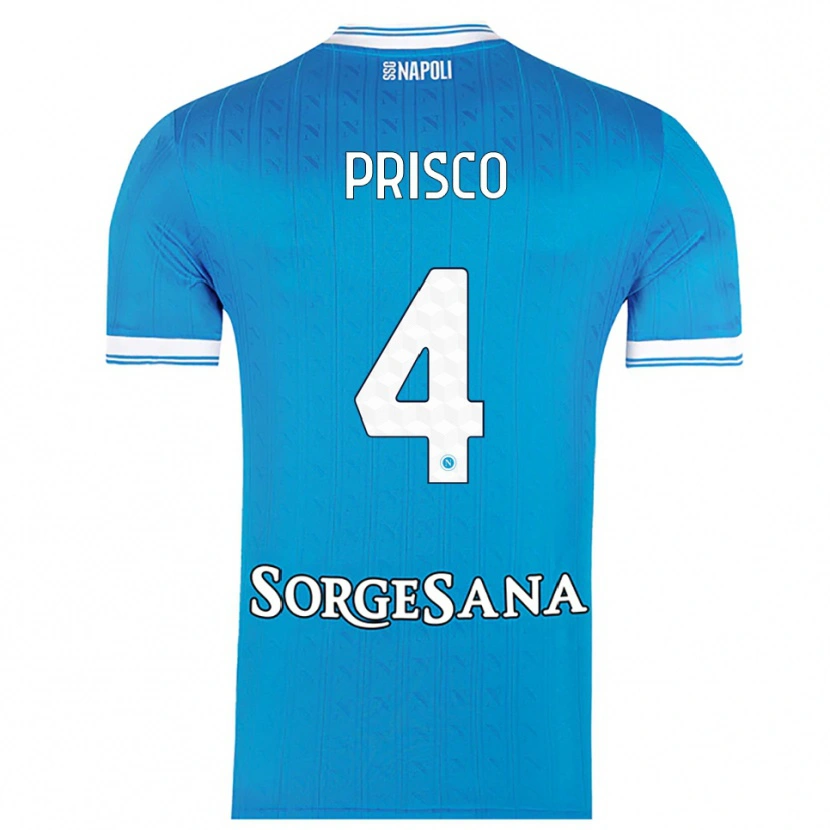 DanxenメンズVincenzo Prisco#4スカイブルー ホワイトホームシャツ2025/26ジャージーユニフォーム