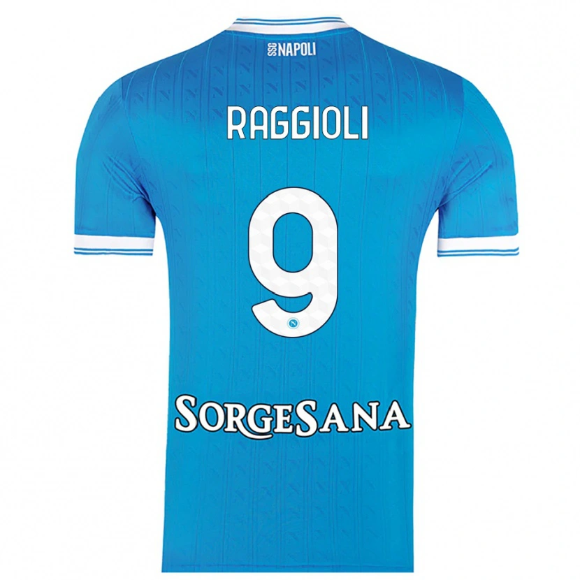 DanxenメンズChristian Raggioli#9スカイブルー ホワイトホームシャツ2025/26ジャージーユニフォーム