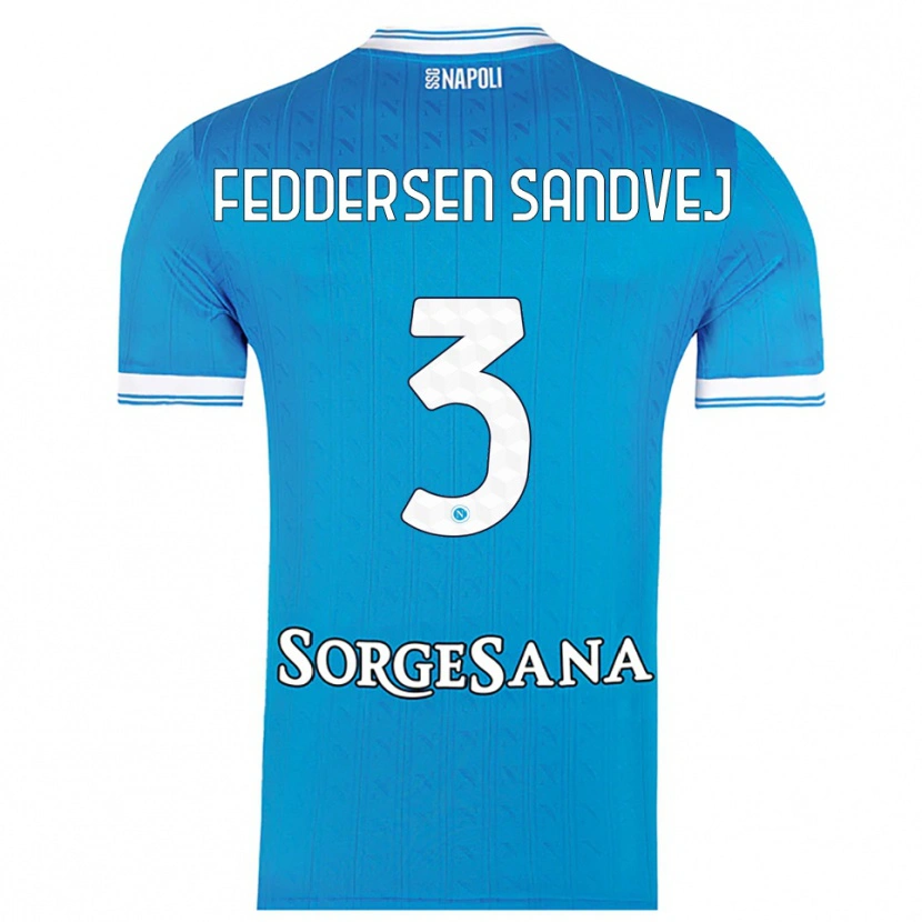 DanxenメンズCecilie Feddersen Sandvej#3スカイブルー ホワイトホームシャツ2025/26ジャージーユニフォーム