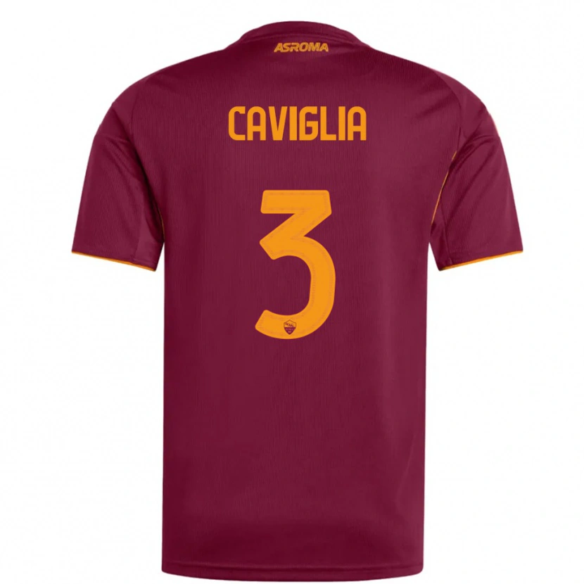 DanxenメンズManuel Caviglia#3バーガンディ オレンジホームシャツ2025/26ジャージーユニフォーム