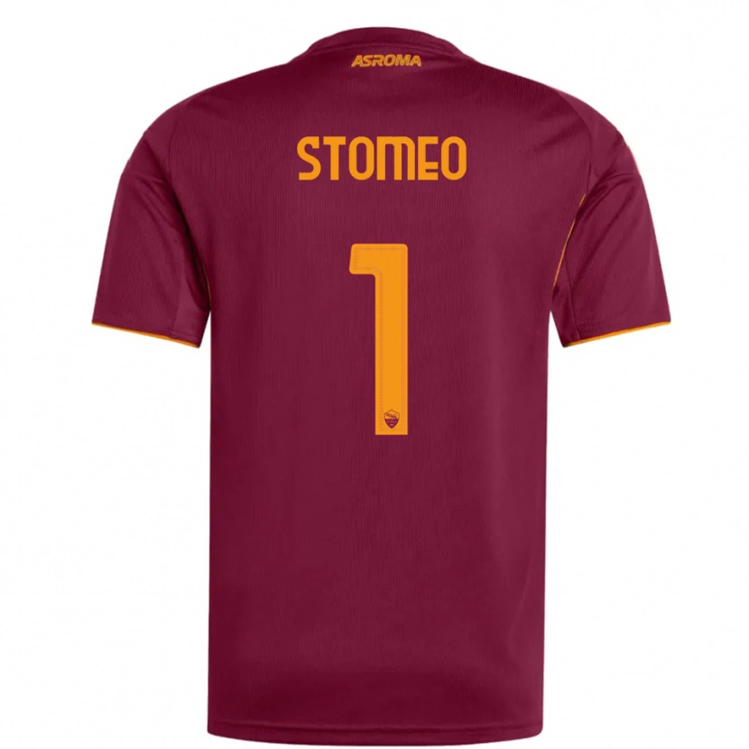 DanxenメンズGiorgio Stomeo#1バーガンディ オレンジホームシャツ2025/26ジャージーユニフォーム