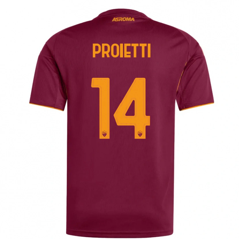 DanxenメンズMauro Proietti#14バーガンディ オレンジホームシャツ2025/26ジャージーユニフォーム