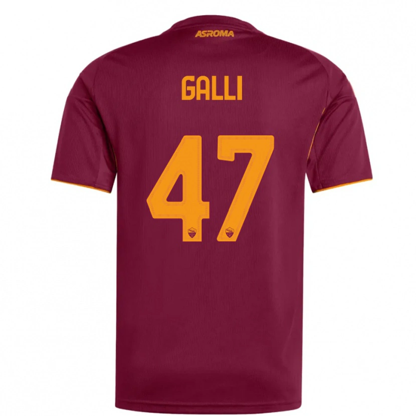 DanxenメンズGiulia Galli#47バーガンディ オレンジホームシャツ2025/26ジャージーユニフォーム