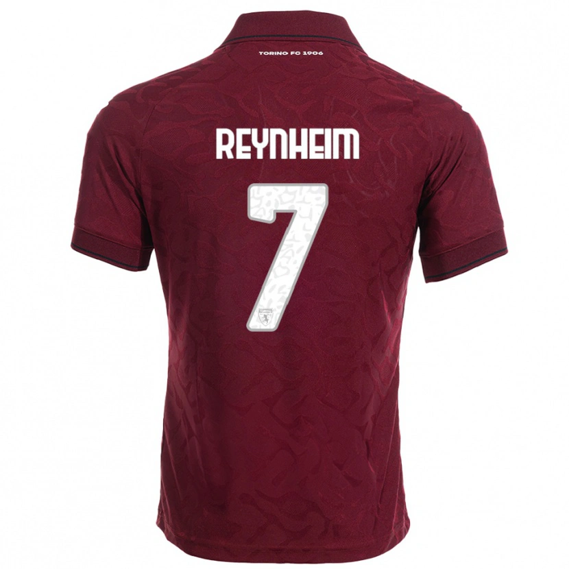 DanxenメンズDávid Reynheim#7バーガンディ ホワイトホームシャツ2025/26ジャージーユニフォーム