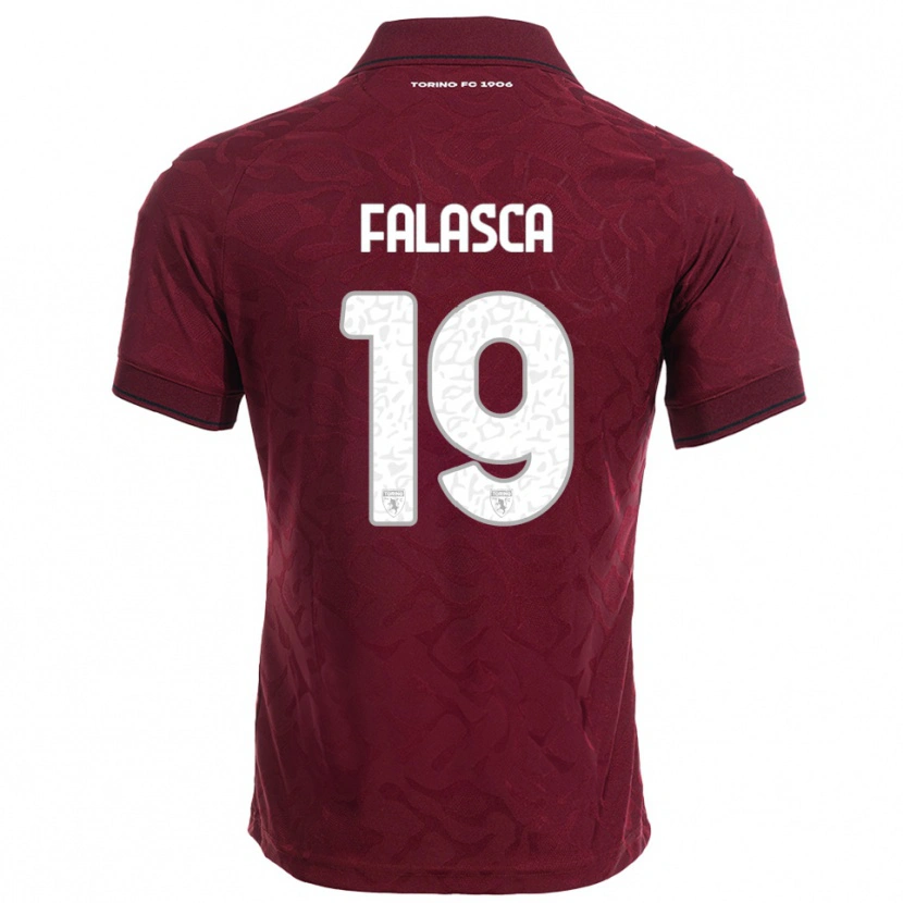 DanxenメンズGabriele Falasca#19バーガンディ ホワイトホームシャツ2025/26ジャージーユニフォーム
