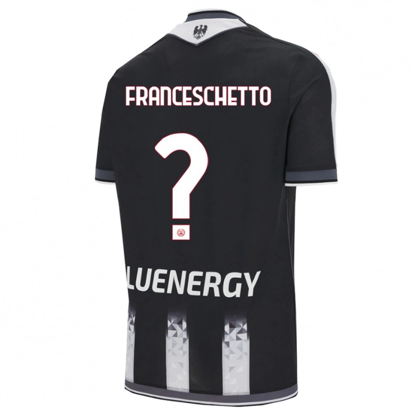 DanxenメンズMattia Franceschetto#0ブラック ホワイトホームシャツ2025/26ジャージーユニフォーム