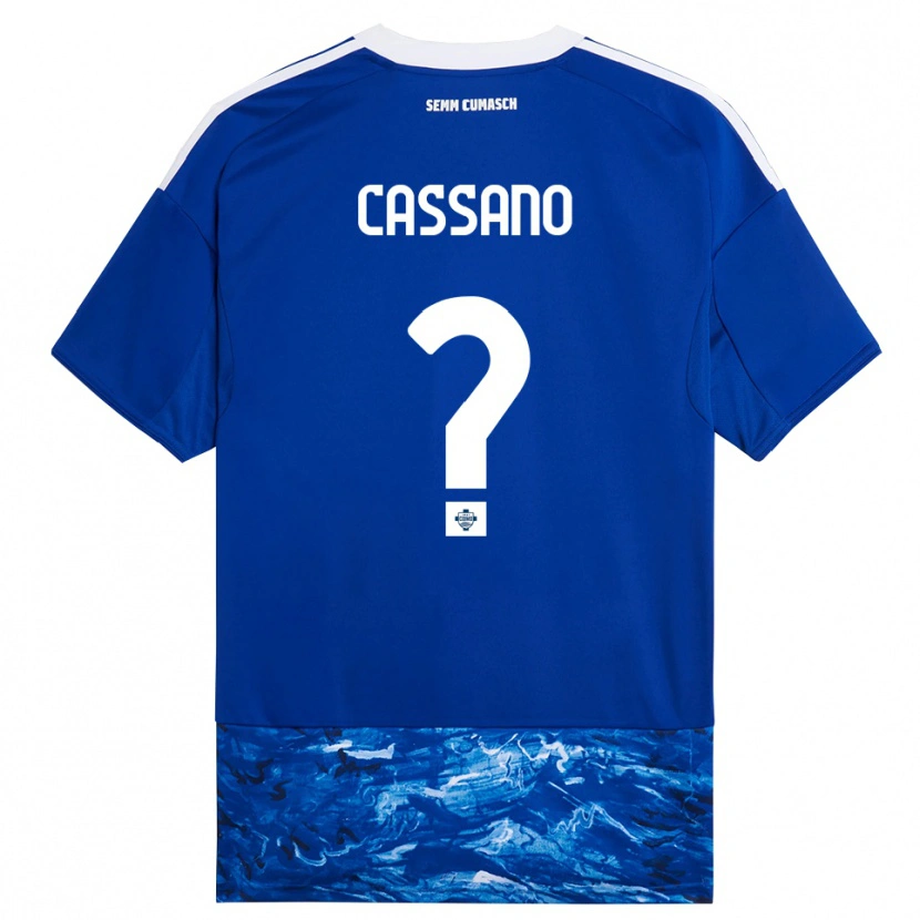 DanxenメンズRiccardo Cassano#0ブルー ホワイトホームシャツ2025/26ジャージーユニフォーム