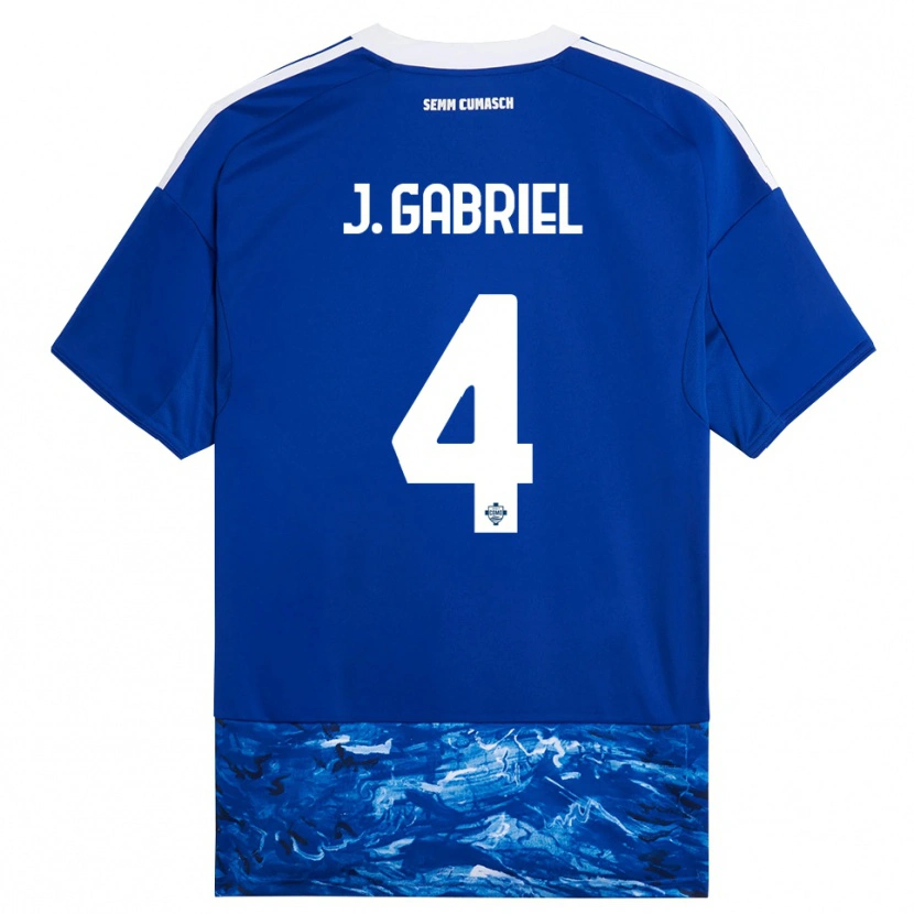 DanxenメンズJoão Gabriel#4ブルー ホワイトホームシャツ2025/26ジャージーユニフォーム