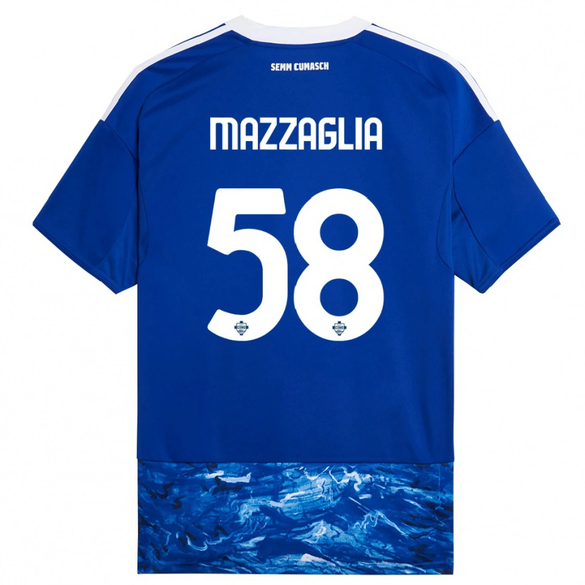 DanxenメンズGiuseppe Mazzaglia#58ブルー ホワイトホームシャツ2025/26ジャージーユニフォーム