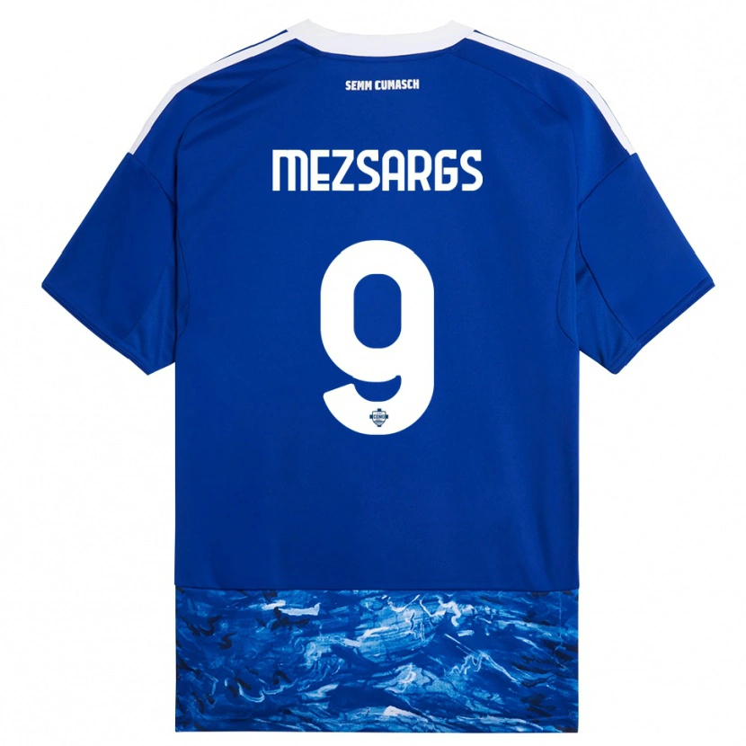 DanxenメンズKristians Mezsargs#9ブルー ホワイトホームシャツ2025/26ジャージーユニフォーム