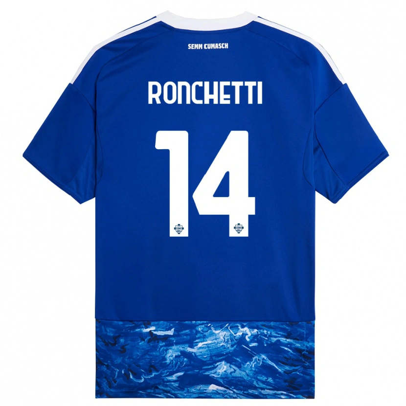 DanxenメンズFabio Ronchetti#14ブルー ホワイトホームシャツ2025/26ジャージーユニフォーム