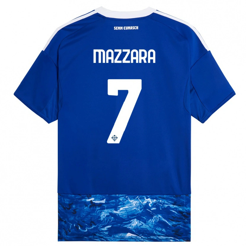 DanxenメンズCristian Mazzara#7ブルー ホワイトホームシャツ2025/26ジャージーユニフォーム