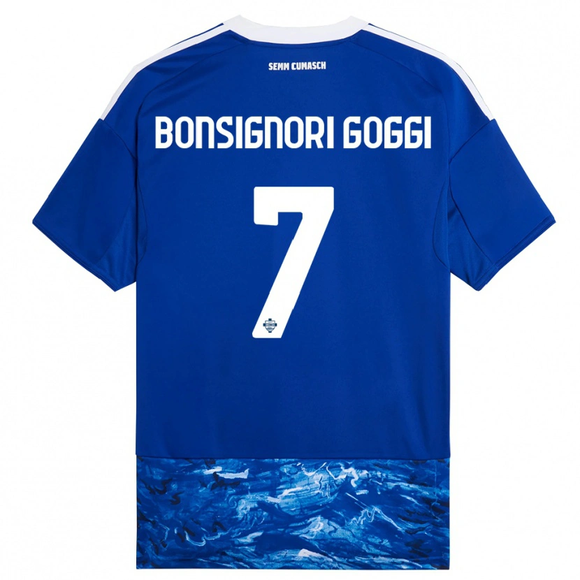 DanxenメンズLorenzo Bonsignori#7ブルー ホワイトホームシャツ2025/26ジャージーユニフォーム