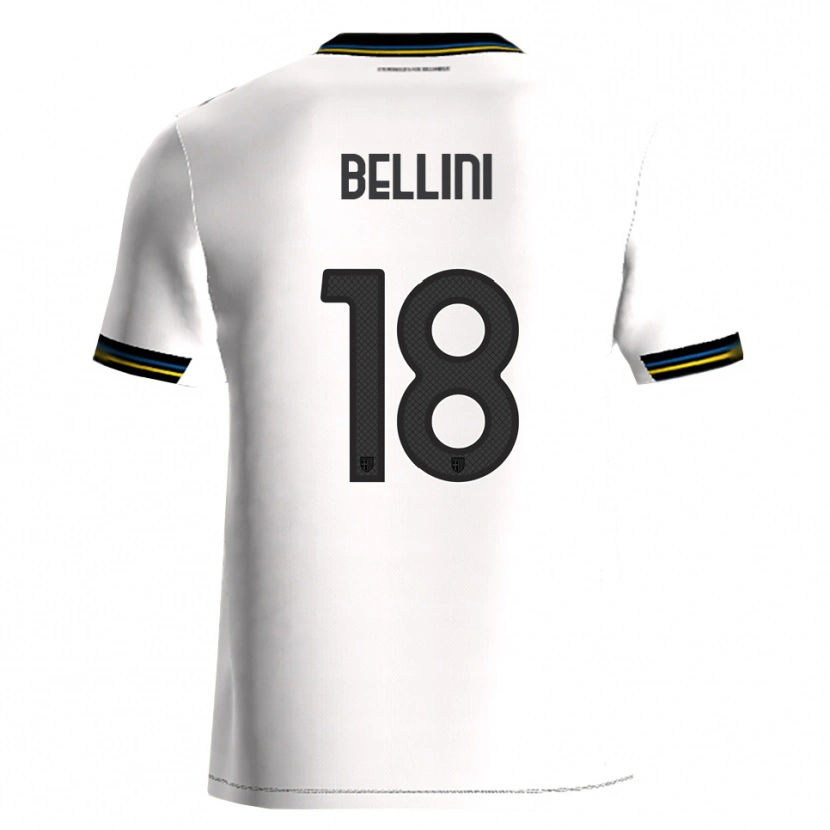 DanxenメンズGabriele Bellini#18ホワイト ブラックホームシャツ2025/26ジャージーユニフォーム