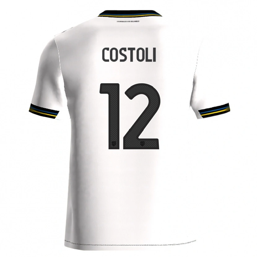 DanxenメンズLuca Costoli#12ホワイト ブラックホームシャツ2025/26ジャージーユニフォーム