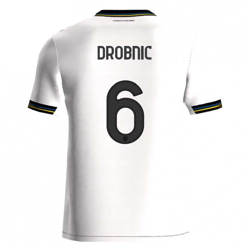 DanxenメンズDominik Drobnic#6ホワイト ブラックホームシャツ2025/26ジャージーユニフォーム
