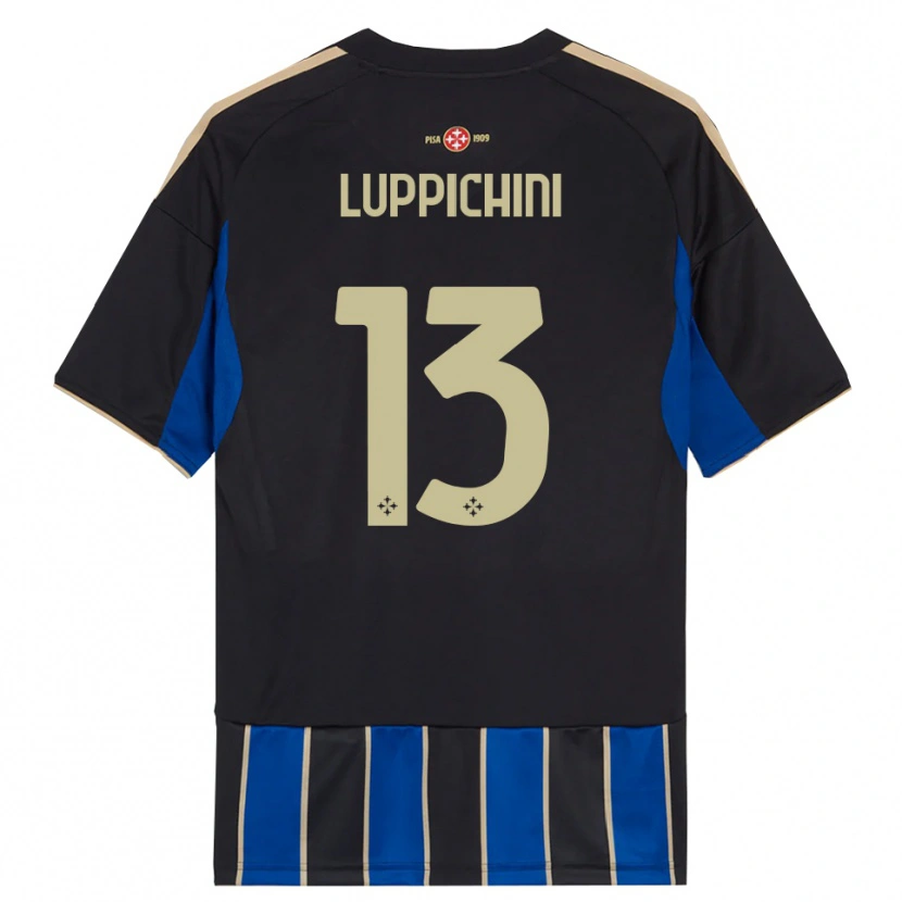DanxenメンズMatteo Luppichini#13ブラック ブルーホームシャツ2025/26ジャージーユニフォーム