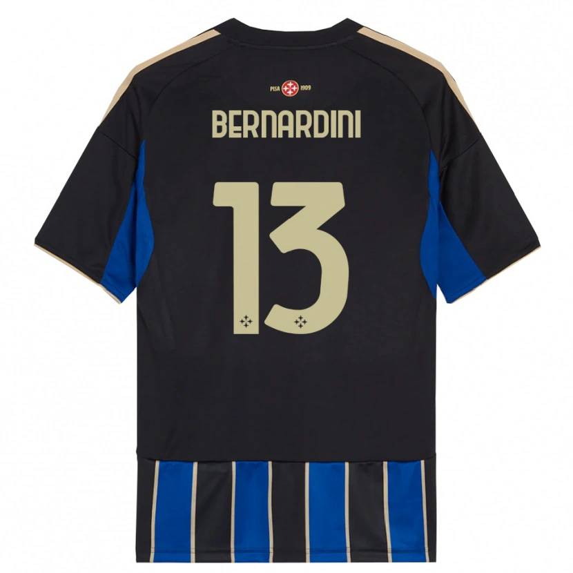 DanxenメンズAndrea Bernardini#13ブラック ブルーホームシャツ2025/26ジャージーユニフォーム
