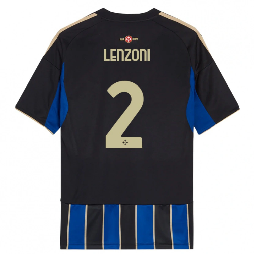 DanxenメンズSamuele Lenzoni#2ブラック ブルーホームシャツ2025/26ジャージーユニフォーム