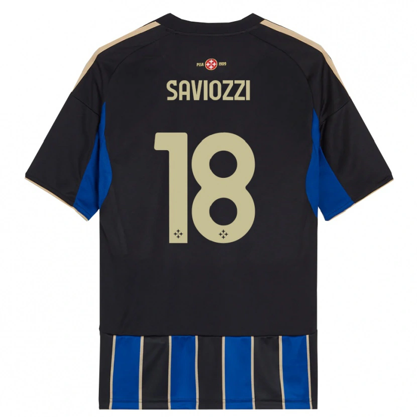 DanxenメンズMattia Saviozzi#18ブラック ブルーホームシャツ2025/26ジャージーユニフォーム