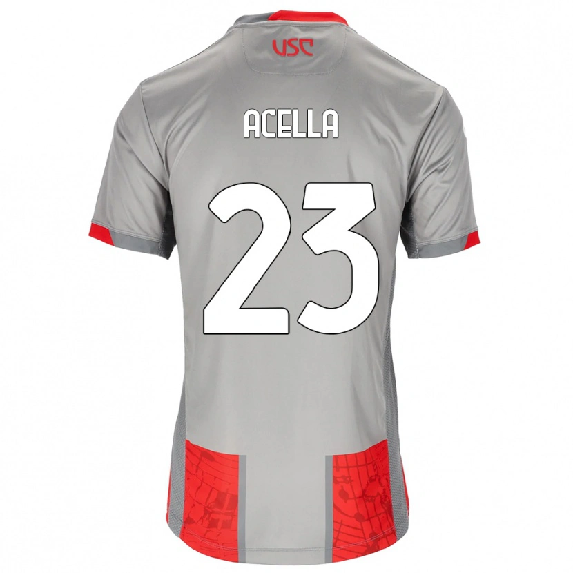 DanxenメンズChristian Acella#23レッド グレーホームシャツ2025/26ジャージーユニフォーム