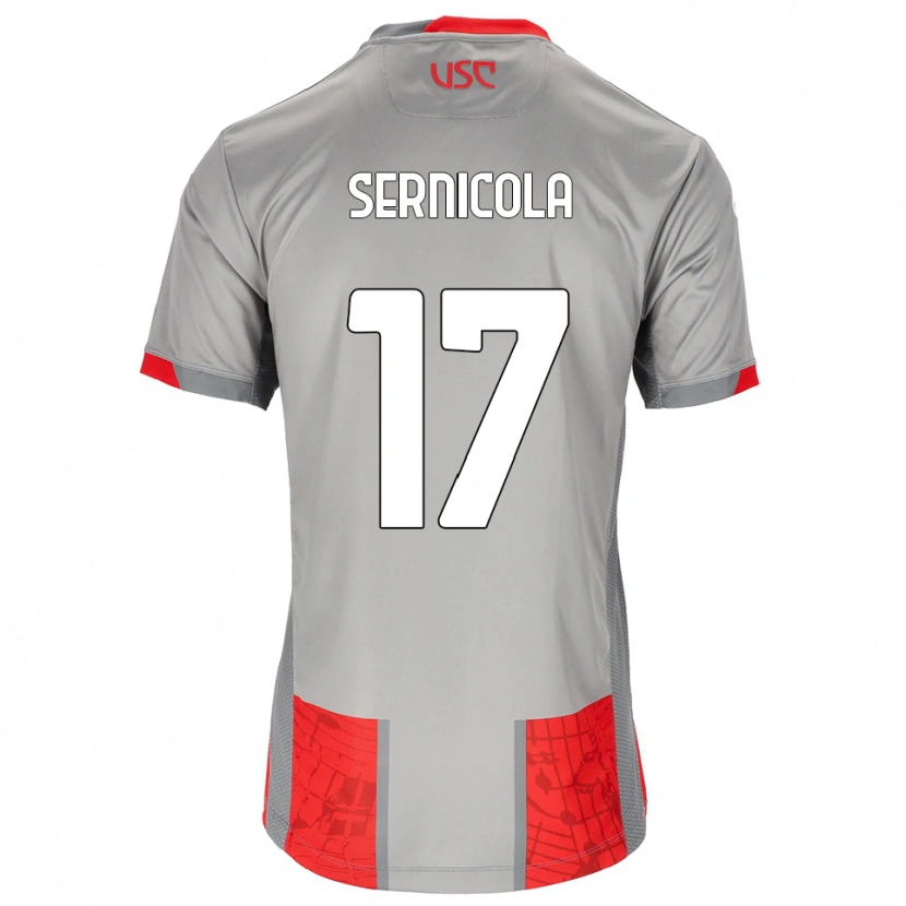 DanxenメンズLeonardo Sernicola#17レッド グレーホームシャツ2025/26ジャージーユニフォーム