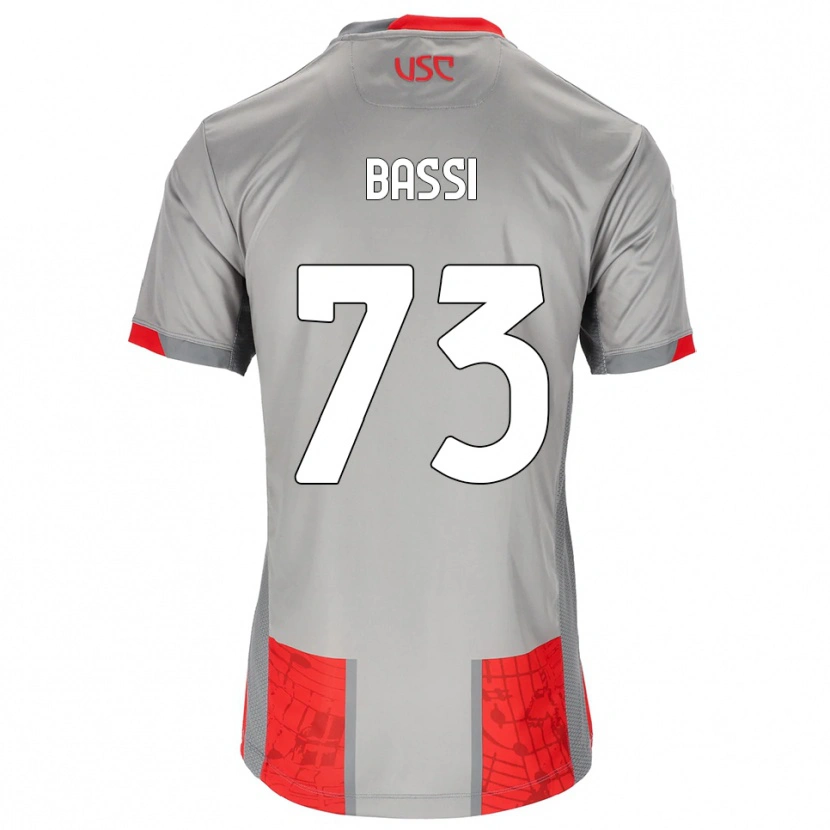 DanxenメンズEmanuele Bassi#73レッド グレーホームシャツ2025/26ジャージーユニフォーム