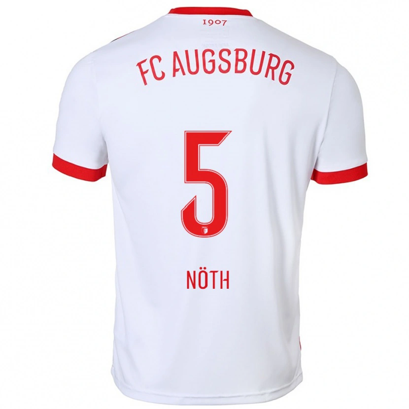 DanxenメンズAntonia Nöth#5ホワイト レッドホームシャツ2025/26ジャージーユニフォーム
