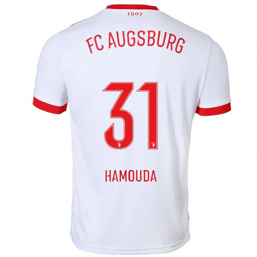 DanxenメンズHania Hamouda#31ホワイト レッドホームシャツ2025/26ジャージーユニフォーム
