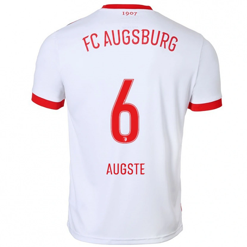 DanxenメンズJulian Augste#6ホワイト レッドホームシャツ2025/26ジャージーユニフォーム