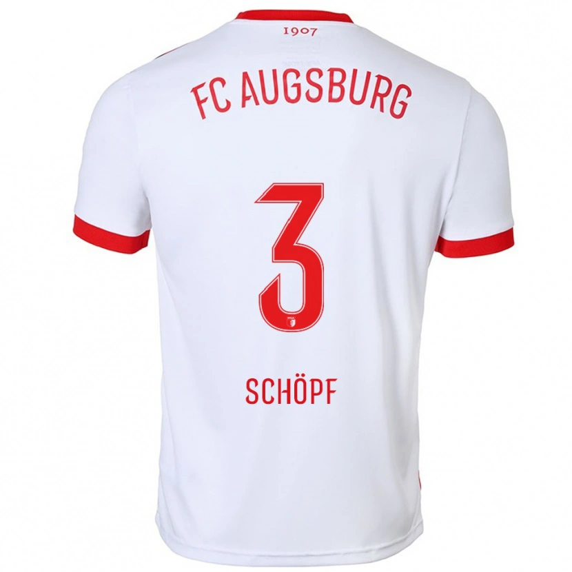 DanxenメンズJulia Schöpf#3ホワイト レッドホームシャツ2025/26ジャージーユニフォーム