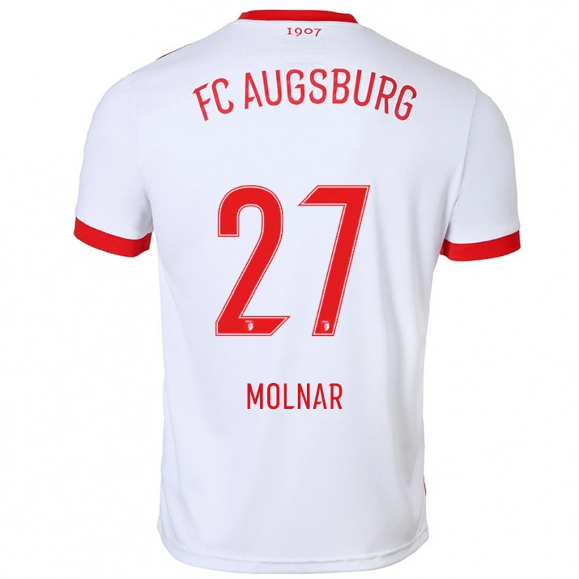 DanxenメンズLars Molnar#27ホワイト レッドホームシャツ2025/26ジャージーユニフォーム