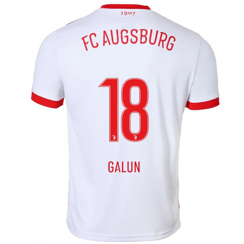 DanxenメンズDamian Galun#18ホワイト レッドホームシャツ2025/26ジャージーユニフォーム