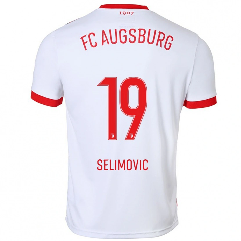 DanxenメンズAmar Selimovic#19ホワイト レッドホームシャツ2025/26ジャージーユニフォーム