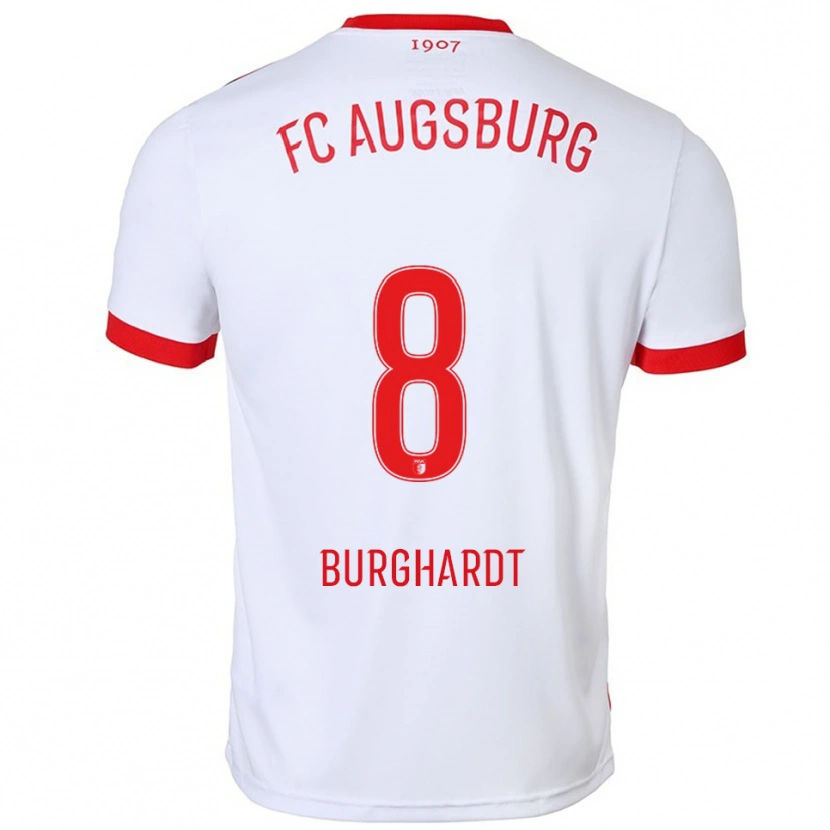 DanxenメンズKilian Burghardt#8ホワイト レッドホームシャツ2025/26ジャージーユニフォーム