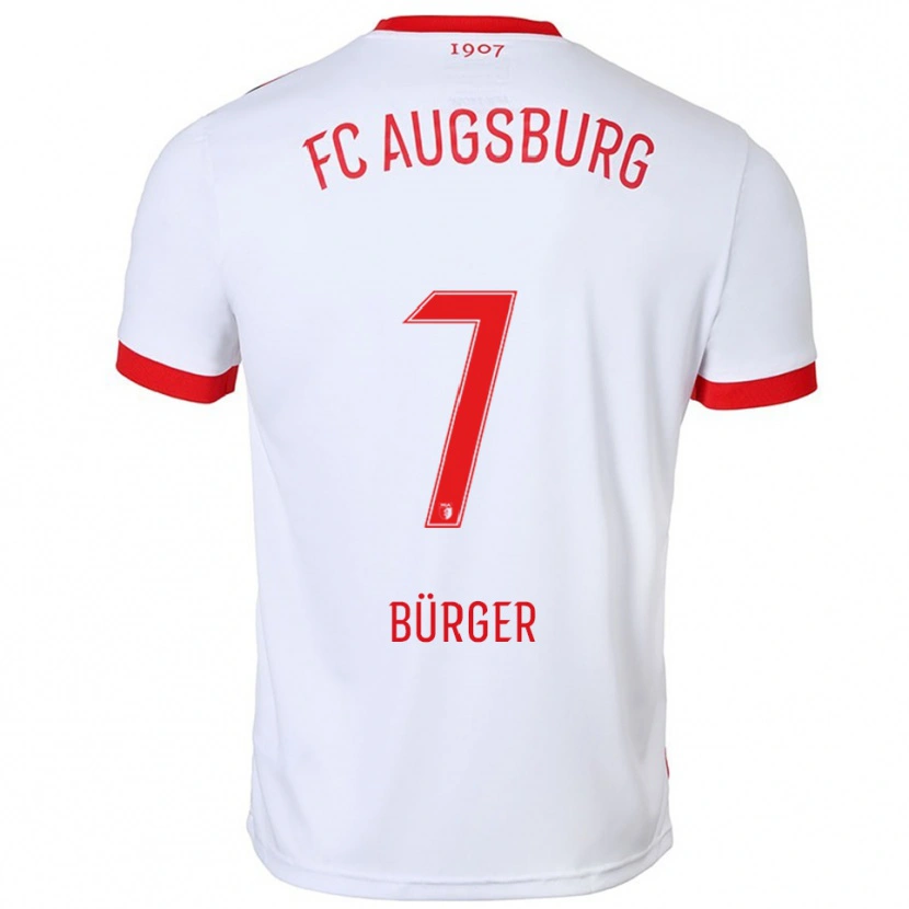 DanxenメンズAnja Bürger#7ホワイト レッドホームシャツ2025/26ジャージーユニフォーム
