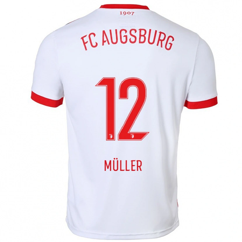 DanxenメンズJanine Müller#12ホワイト レッドホームシャツ2025/26ジャージーユニフォーム